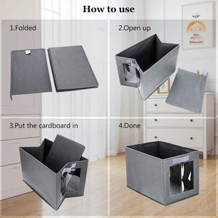 Foldable Storage Box With Clear Window & Handle